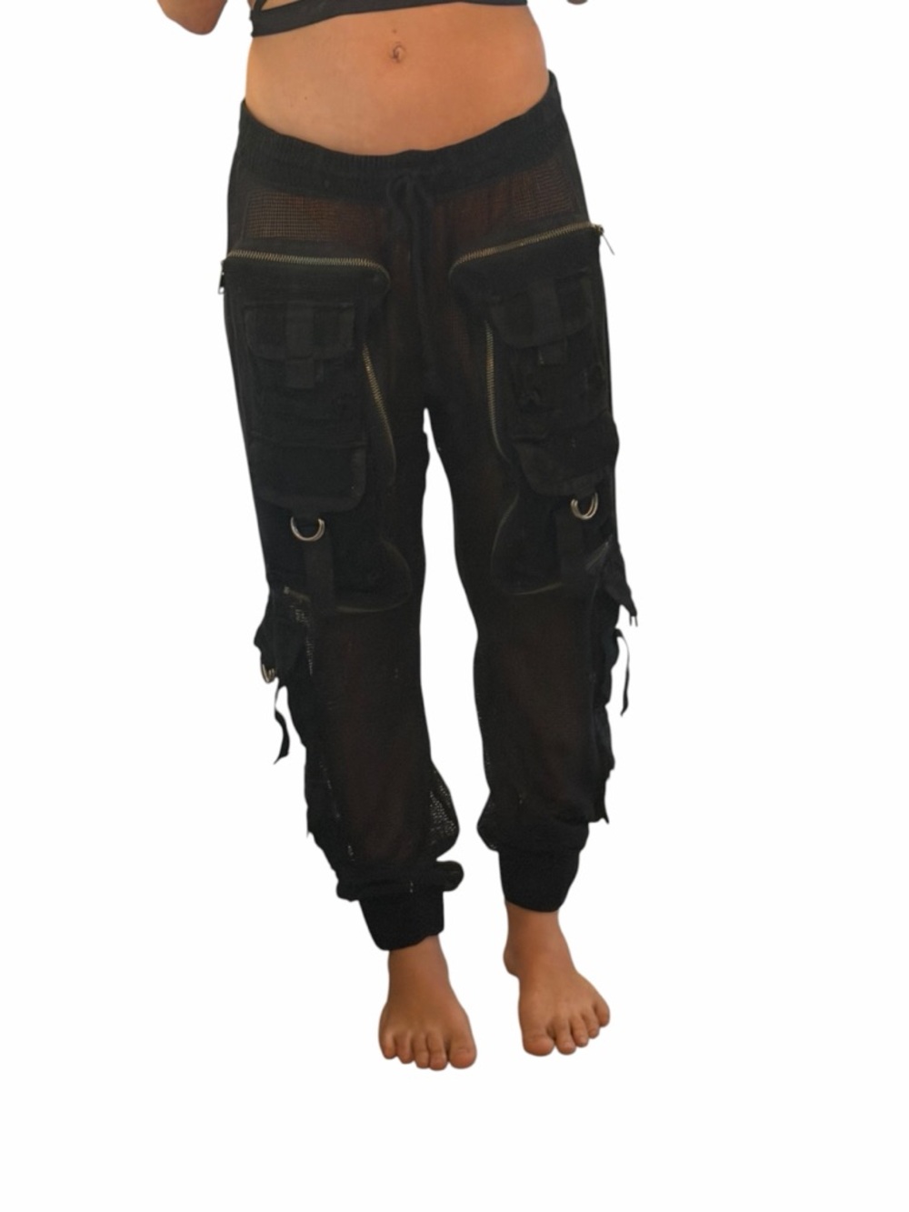 Black Tactical Cargo Jogger Pants - Picture 3 of 6
